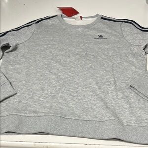 Camel Crown XXXL Gray Navy Blue Striped Camal Crewneck Sweater